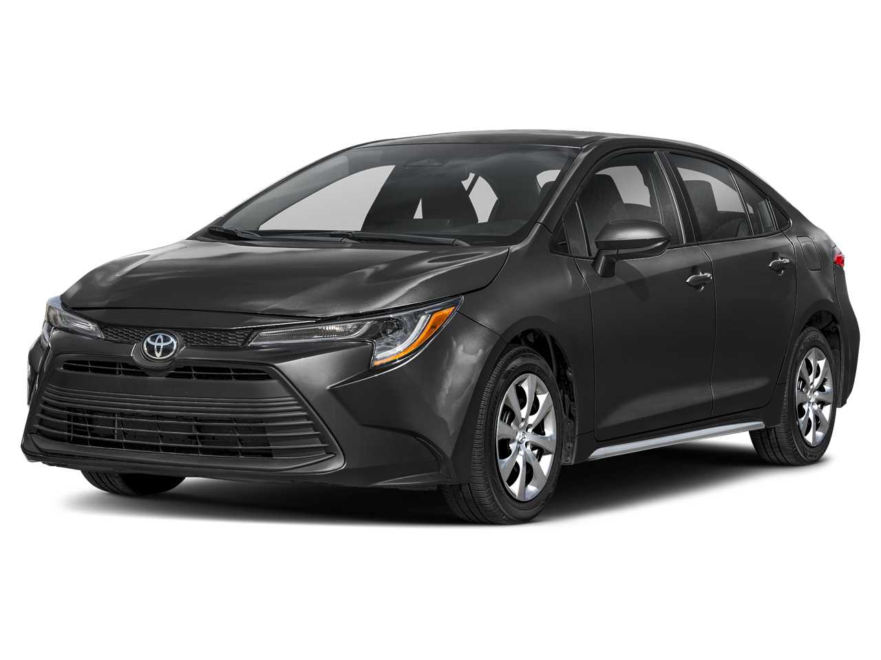 2026 Toyota Corolla LE in Midnight Black Metallic — front three-quarter view