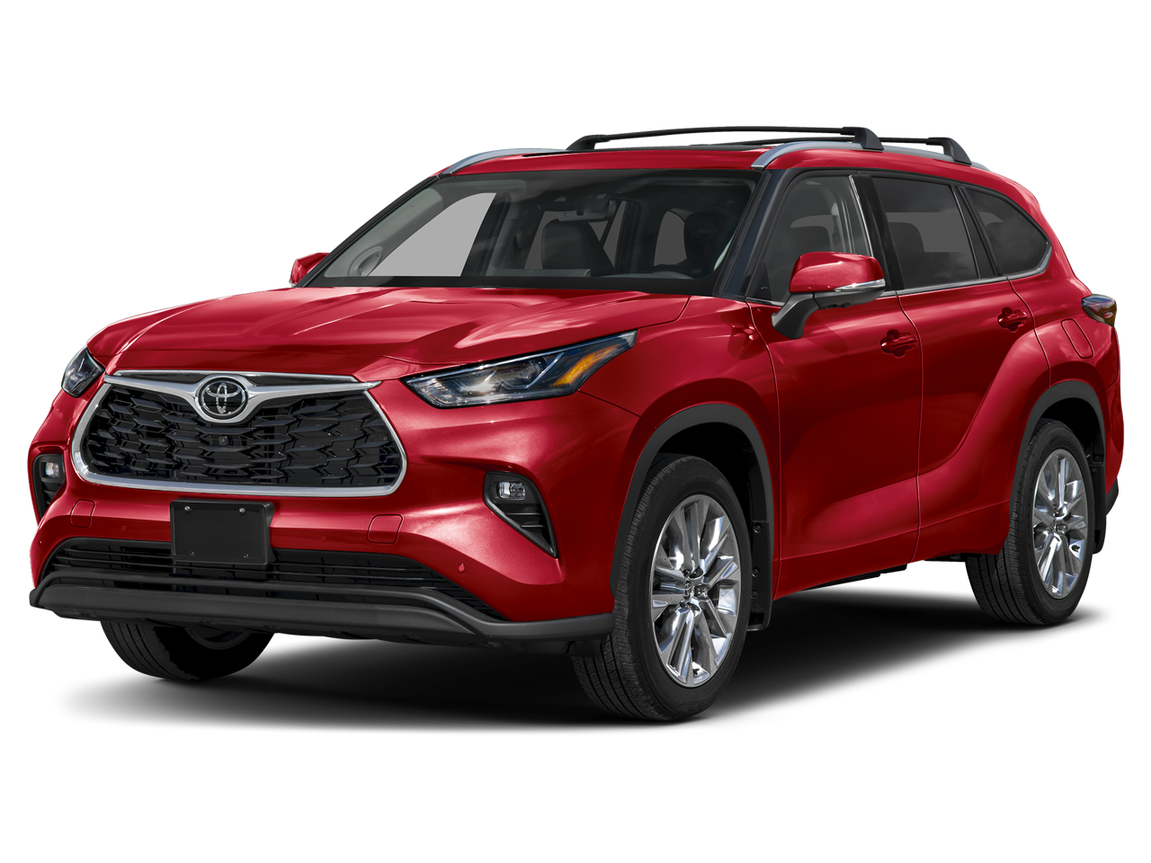 2026 Toyota Highlander Limited in Ruby Flare Pearl — front three-quarter view